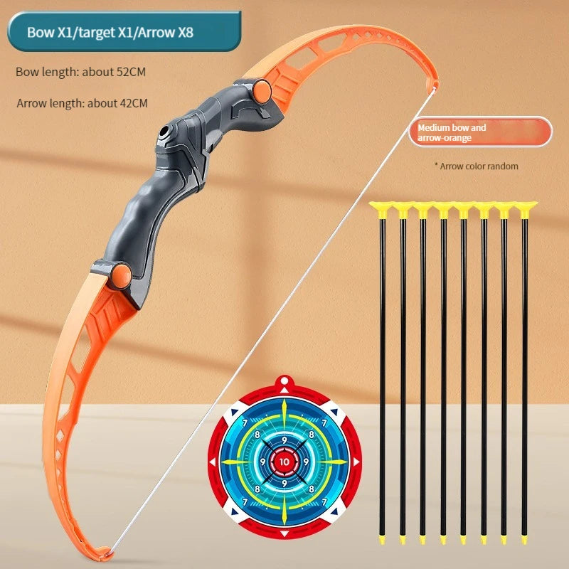 52cm Recurve Bow and Arrow Set for Children - Outdoor Archery Practice Toy with Target, Ideal Gift for Boys and Kids