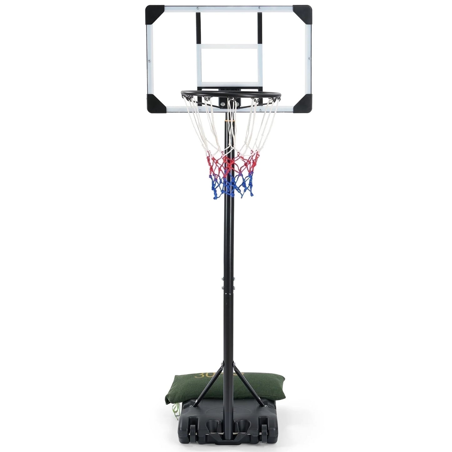 Basketball Hoop Basketball Goal System Height Adjustable 5.1Ft-7Ft Court for All Age Ranges Indoor Outdoor Use